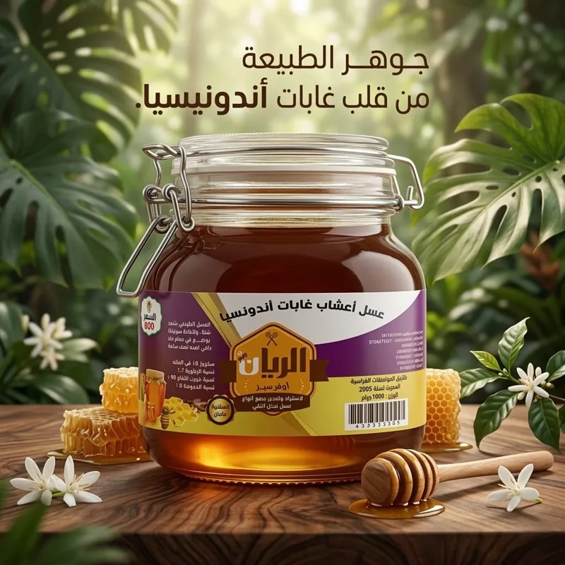عسل رحيق النباتات الطبية من غابات اندونيسيا