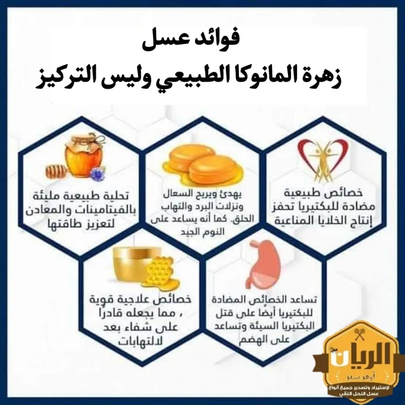 عسل زهرة المانوكا الطبيعي وليس التركيز